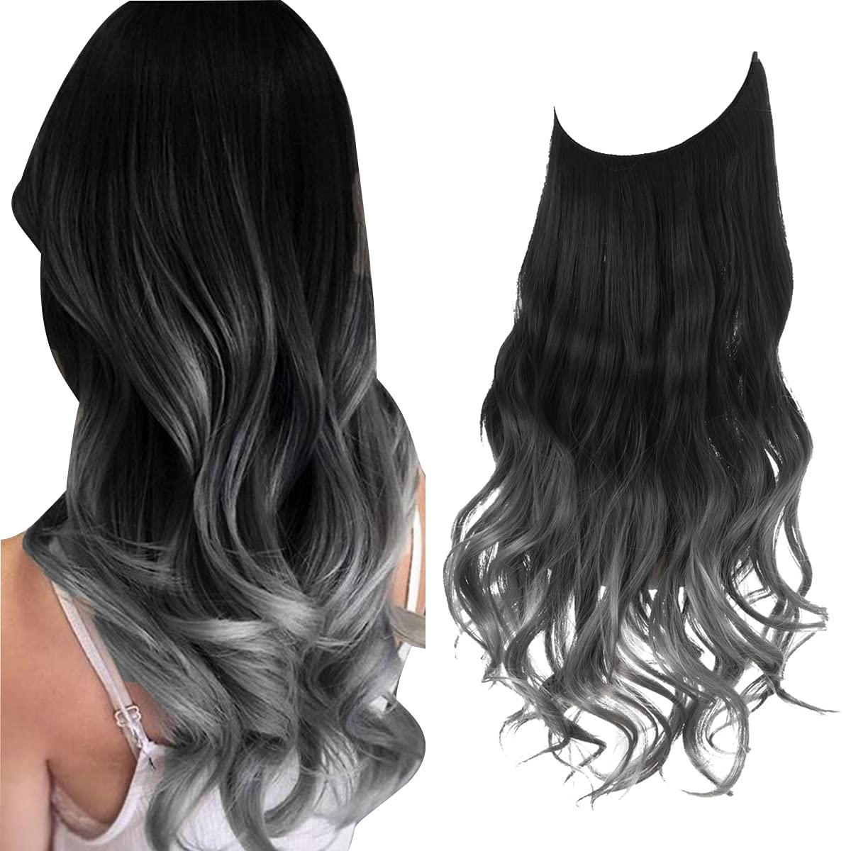 Black to Grey Hair Extensions