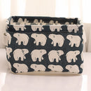 Natural Linen & Cotton Fabric Storage Bins